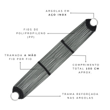 BARRIGUEIRA PP 24 FIOS 100 CM PRETA